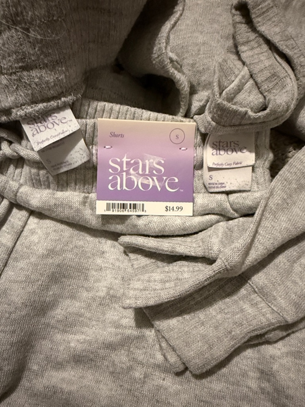 stars above Light Gray Cozy Loungewear Shorts - Picture 2 of 2